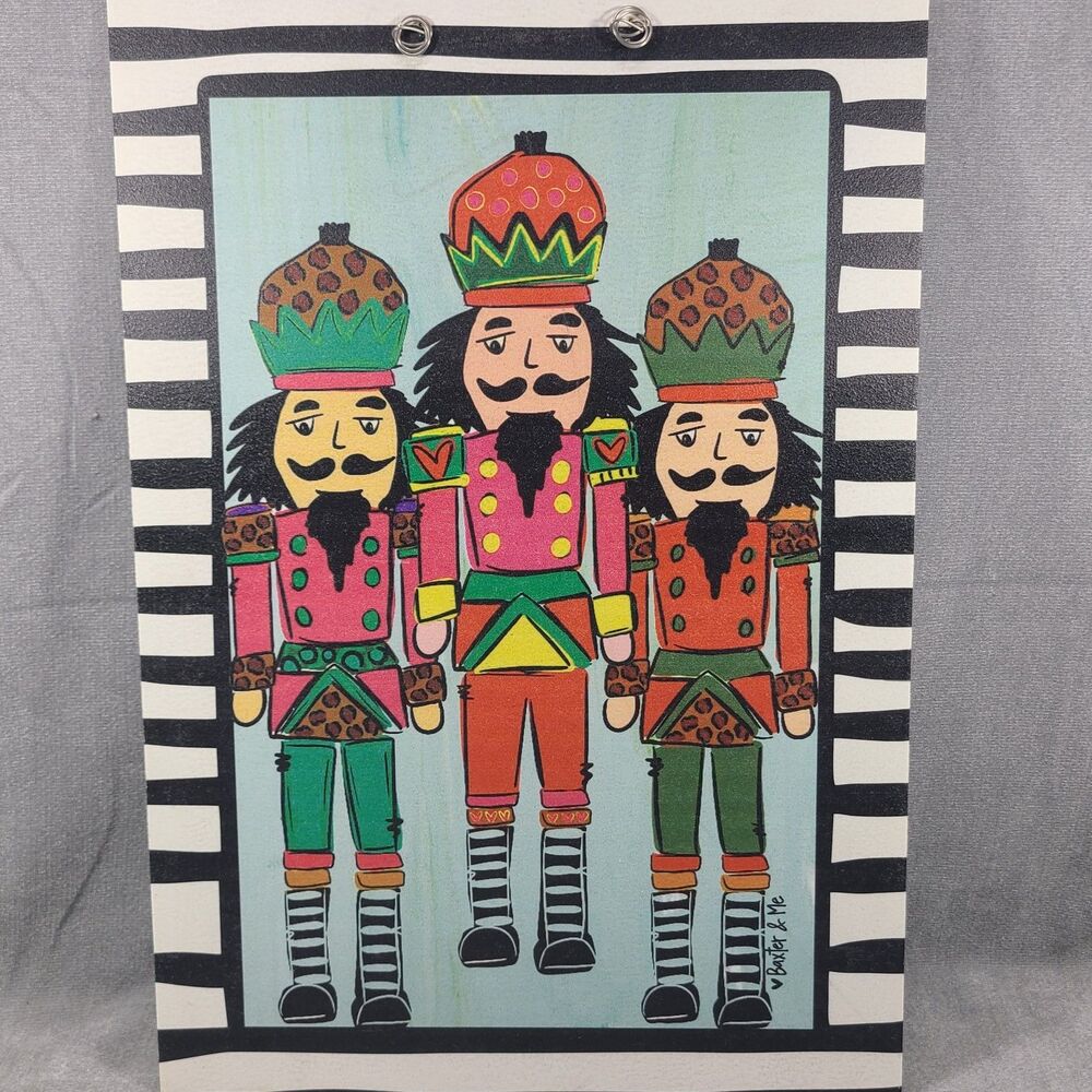Baxter & Me Nutcracker Holiday Decorative Wooden Hanging Sign Hand Painted 21x15